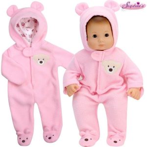 15" Doll Fleece Bear Hooded Snowsuit, Light Pink | Dolls & Doll Accessories Dolls & Doll Accessories Dolls & Doll Accessories