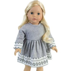 18” Doll Fair Isle Dress, Leggings, Hat & Scarf, Gray | Dolls & Doll Accessories Dolls & Doll Accessories Dolls & Doll Accessories