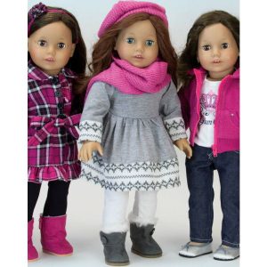 18” Doll Fair Isle Dress, Leggings, Hat & Scarf, Gray | Dolls & Doll Accessories Dolls & Doll Accessories Dolls & Doll Accessories