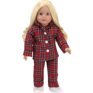 18” Doll Flannel Pajama & Slippers Set, Red | Dolls & Doll Accessories Dolls & Doll Accessories Dolls & Doll Accessories