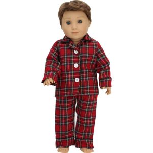 18” Doll Flannel Pajama & Slippers Set, Red | Dolls & Doll Accessories Dolls & Doll Accessories Dolls & Doll Accessories