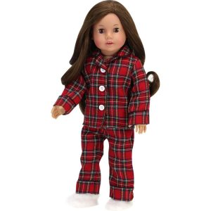 18” Doll Flannel Pajama & Slippers Set, Red | Dolls & Doll Accessories Dolls & Doll Accessories Dolls & Doll Accessories