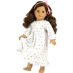 18" Doll Floral Print Nightgown, White | Dolls & Doll Accessories Dolls & Doll Accessories Dolls & Doll Accessories