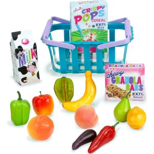 18" Doll Grocery Basket & Food Set,Teal | Dolls & Doll Accessories Dolls & Doll Accessories Dolls & Doll Accessories