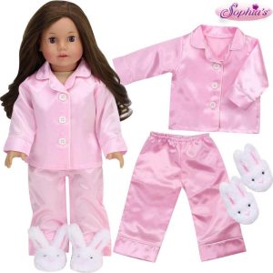 18" Doll, Satin Pajamas & Bunny Slippers – Light Pink | Dolls & Doll Accessories Dolls & Doll Accessories Dolls & Doll Accessories