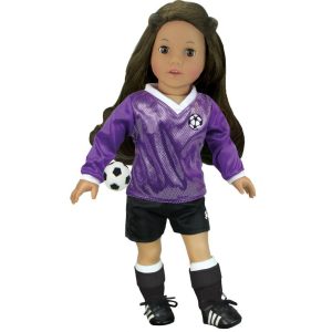 18” Doll Soccer Outfit, Ball, Socks, Cleats & Shin Guards, Purple/Black | Dolls & Doll Accessories Dolls & Doll Accessories Dolls & Doll Accessories