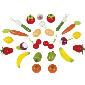 24 Pieces Fruits & Vegetables Basket | Play Food & Accessories Kids Multi