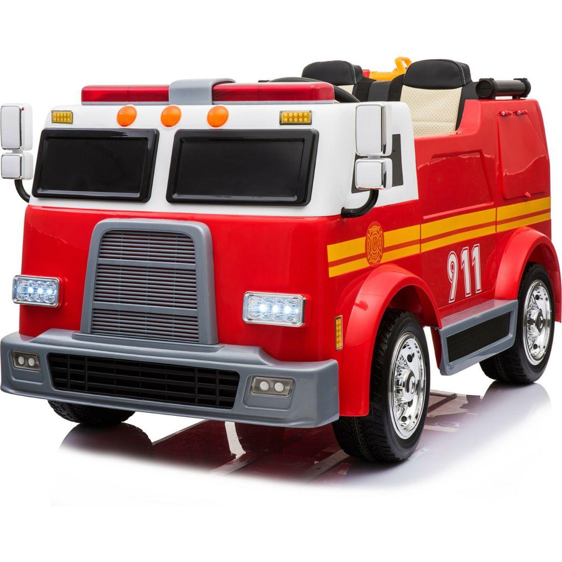 24V Freddo Fire Truck 2-Seater Ride On | Ride-Ons Outdoor Red