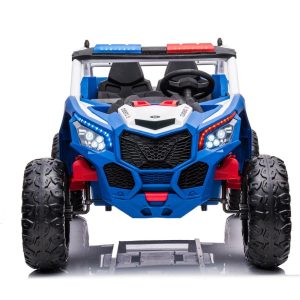 24Vpolice Utv 2 Seater Ride On Blue | Ride-Ons Outdoor Ride-Ons