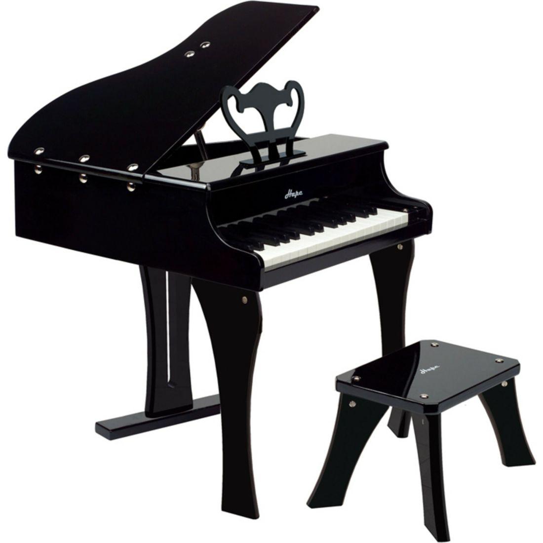 30 Key Grand Piano W/ Bench In Black, Toddlers | Musical Kids Multi