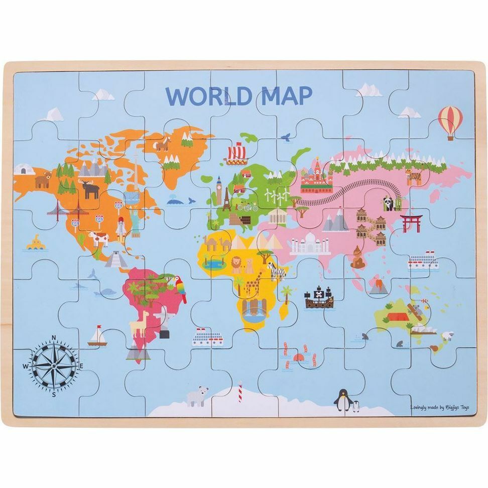 35-Piece World Map Puzzle | Puzzles Imaginative Learning Multi