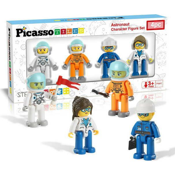 4 Piece Astronaut Character Figure Set | Toy Figures & Playsets Imaginative Learning Multi