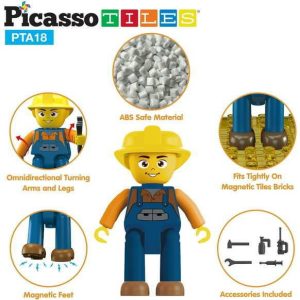 4 Piece City Builder Character Figure Set | Toy Figures & Playsets Imaginative Learning Multi