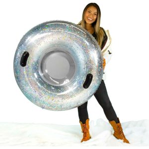 42" Silver Glitter Snow Tube | Yard & Lawn Games Outdoor Multi