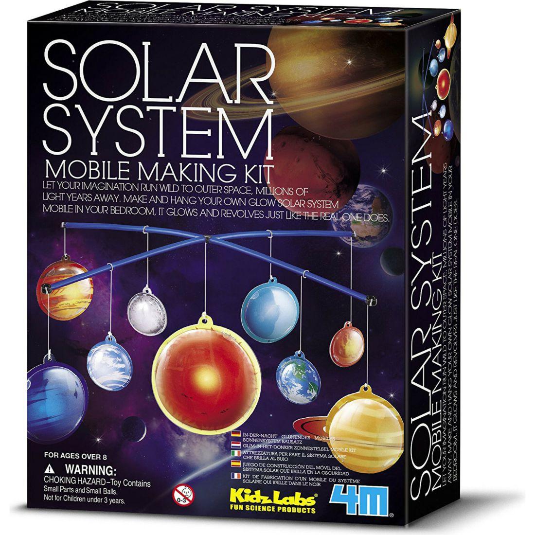 4M Glow-In-The-Dark Solar System Mobile Making Kit | STEM Toys Kids Multi