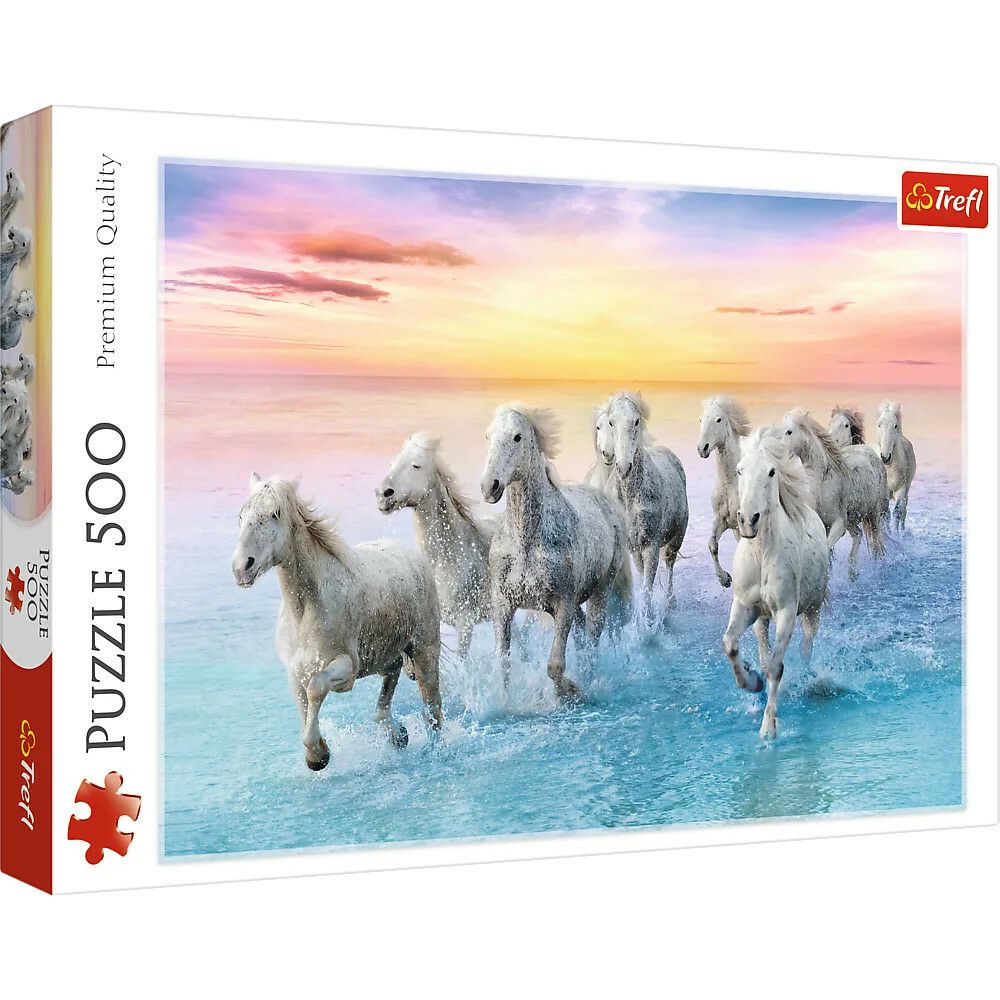 500 Piece Jigsaw Puzzle, Galloping White Horses | Puzzles Imaginative Learning Puzzles