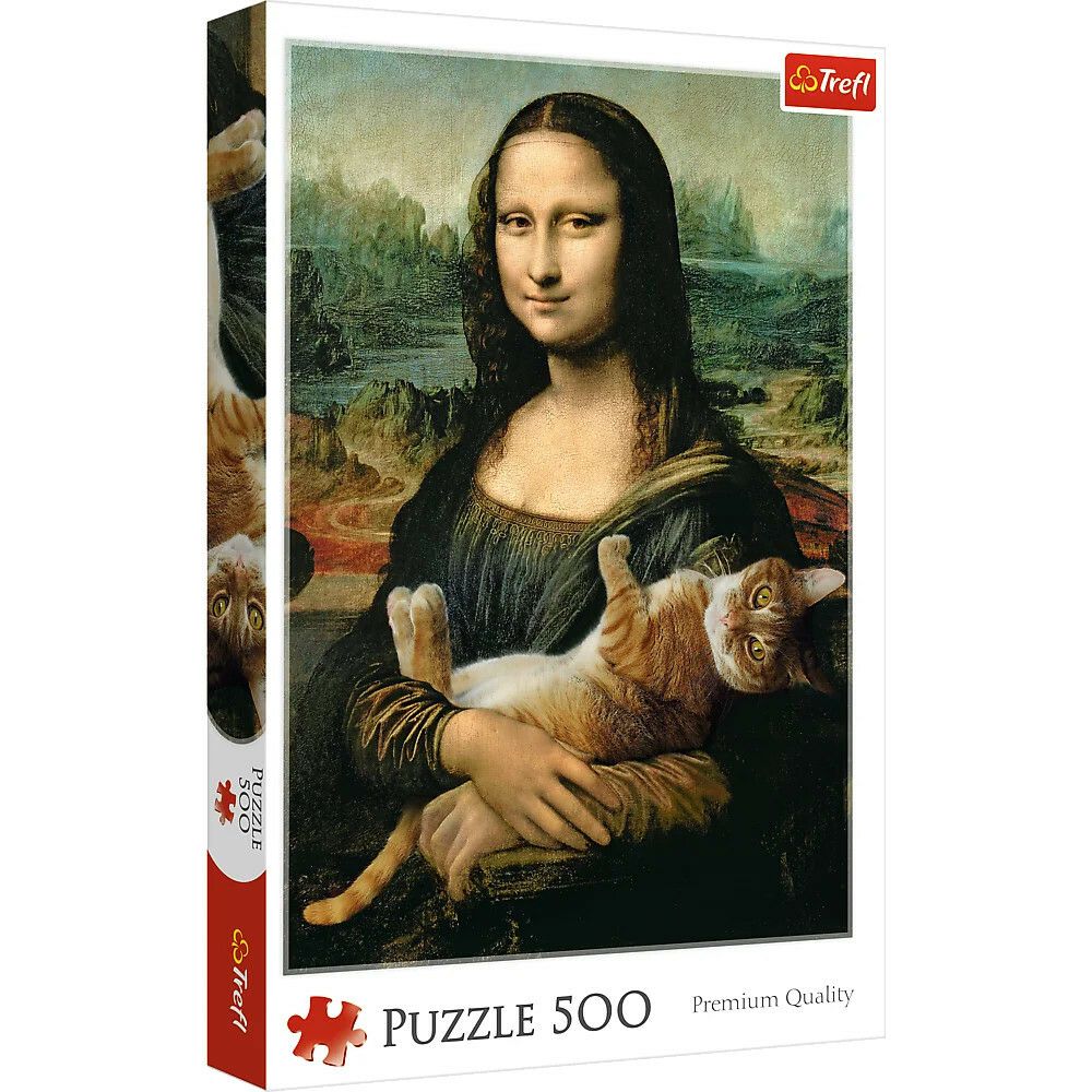 500 Piece Jigsaw Puzzle, Mona Lisa And A Purring Kitty | Puzzles Imaginative Learning Puzzles