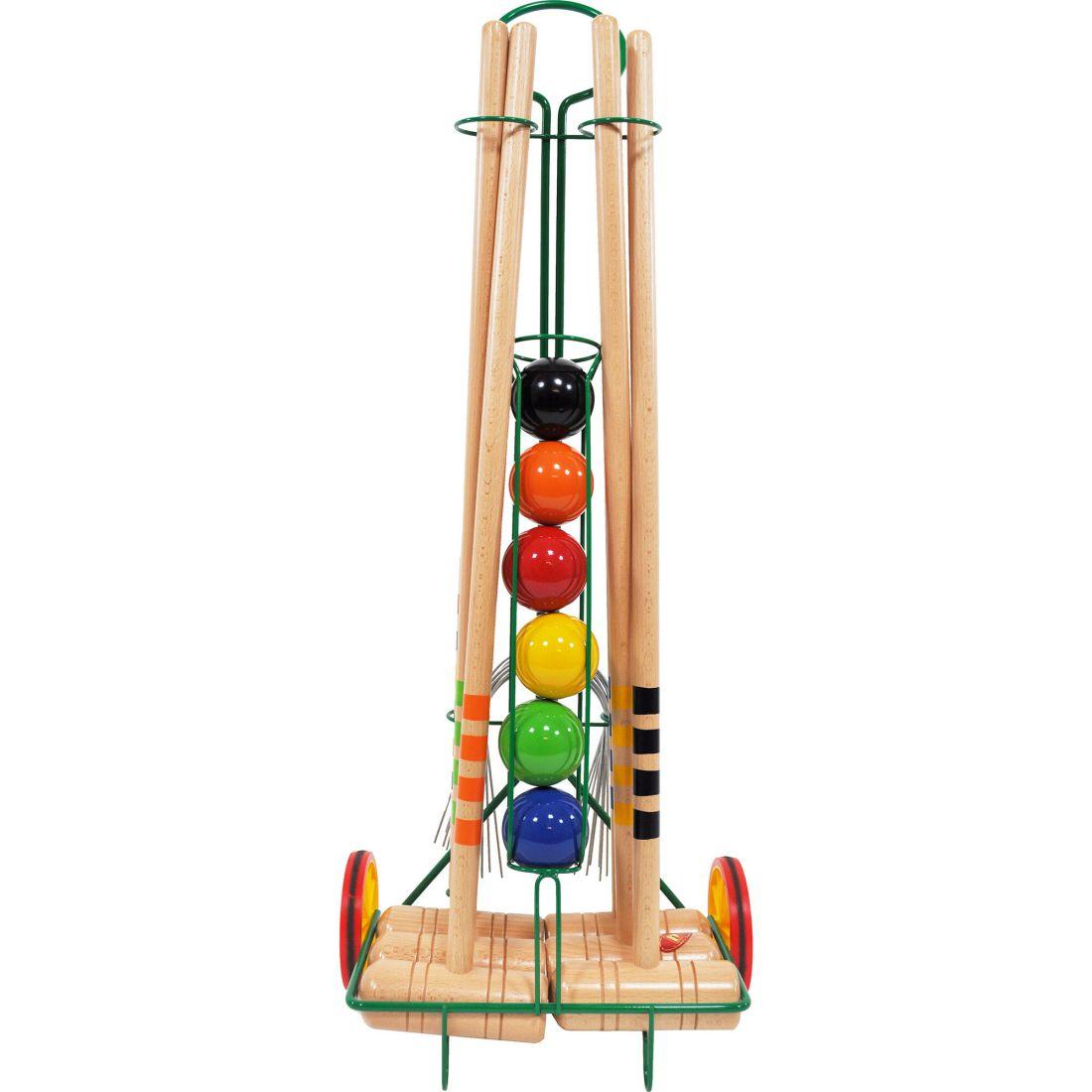 6 Player Croquet Set With Trolley | Sports Outdoor Natural