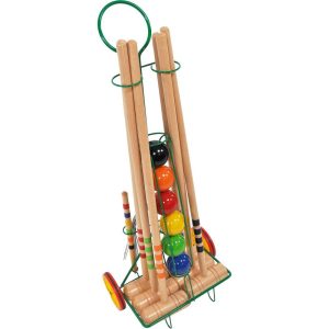 6 Player Croquet Set With Trolley | Sports Outdoor Natural