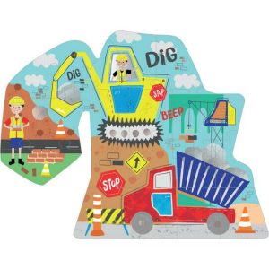 8 Construction 20Pc "Digger" Shaped Jigsaw | Puzzles Imaginative Learning Multi