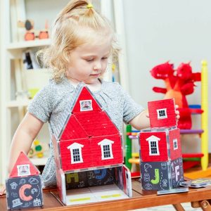 Abc Schoolhouse Magna-Tiles Structures | STEM Toys Kids Red