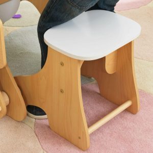 Arches Expandable Wooden Table & Bench Set, White | Play Room Kids Play Room