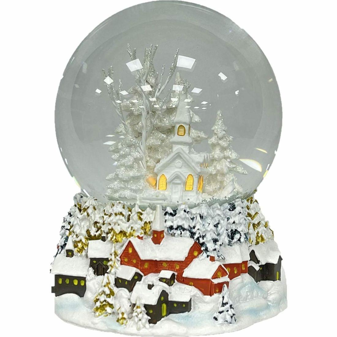 Ashfield & Harkness Winterland Church Decorative Snow Globe | Play Room Kids Multi