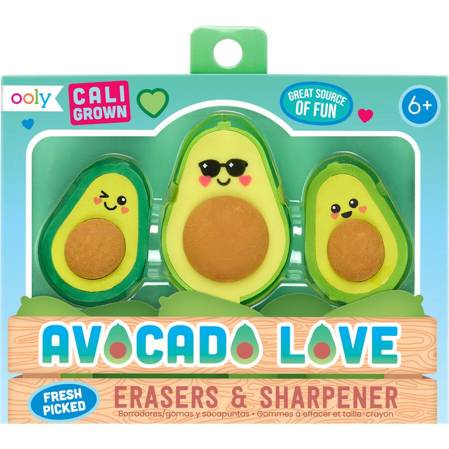 Avocado Love Erasers & Sharpener | Arts & Crafts Arts & Crafts Arts & Crafts