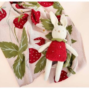 Bailey Bunny Strawberry Plushie Toy | Plush Baby & Toddler Cream