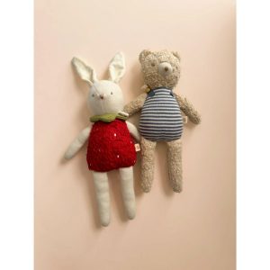 Bailey Bunny Strawberry Plushie Toy | Plush Baby & Toddler Cream