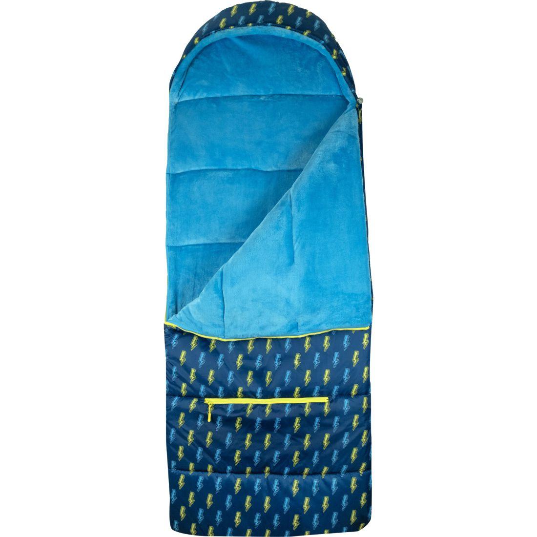 Big Kid’S Sleep-N-Pack Sleepbag, Lightening Bolt And Pale Aqua | Yard & Lawn Games Outdoor Navy