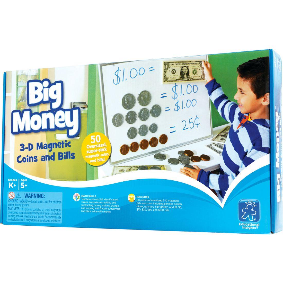 Big Money™ 3-D Magnetic Coins And Bills | Educational Toys Educational Toys Educational Toys