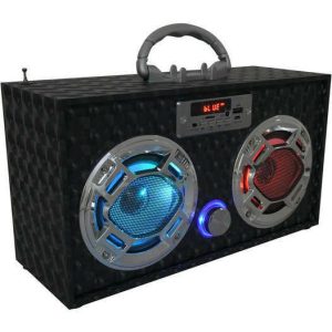 Bluetooth Fm Radio W Ledspeakers Black Boombox | Tech Toys Kids Tech Toys