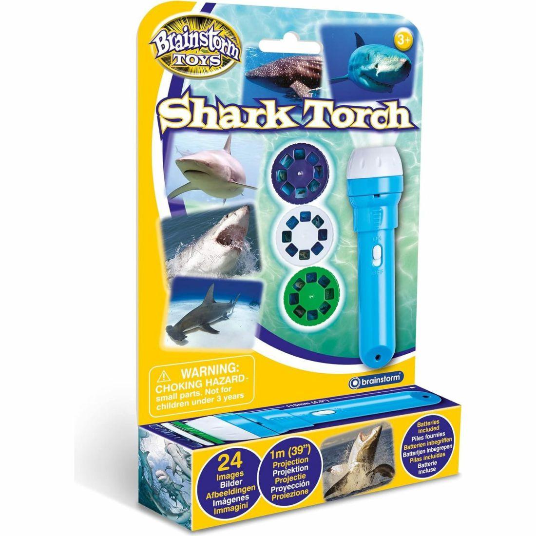 Brainstorm Toys Shark Flashlight And Projector W/ 24 Shark Images – Stem Toy | STEM Toys Kids Multi