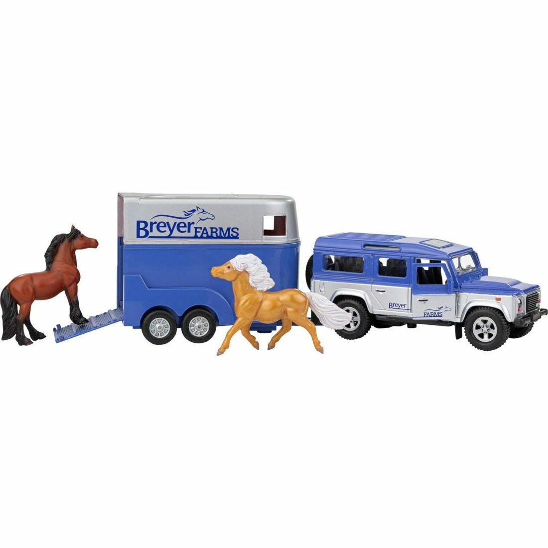 Breyer Horses – Breyer Farms 1:32 Scale Land Rover And Tag-A-Long Trailer Playset W/ 2 Stablemates Horses | Toy Figures & Playsets Imaginative Learning Multi