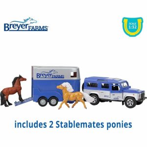 Breyer Horses – Breyer Farms 1:32 Scale Land Rover And Tag-A-Long Trailer Playset W/ 2 Stablemates Horses | Toy Figures & Playsets Imaginative Learning Multi