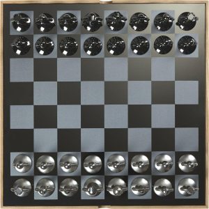 Buddy Modern Chess Set, Natural/Metal | Games Games Games