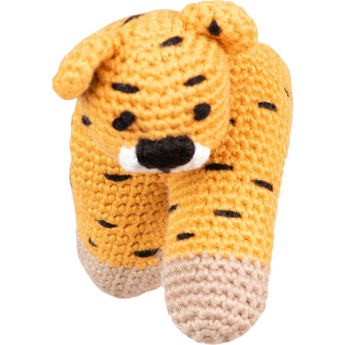 Cheetah Organic Knit Finger Puppet, Set Of 2 | Plush Baby & Toddler Orange