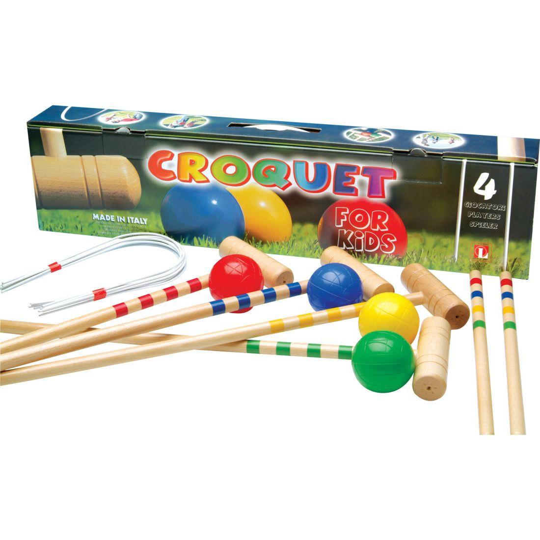 Children’S 4-Player Croquet Set | Yard & Lawn Games Outdoor Brown