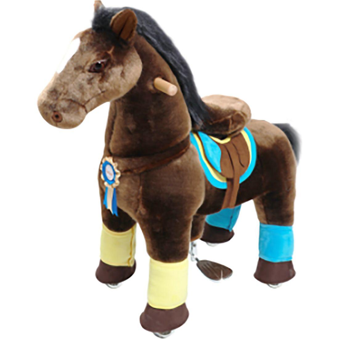 Chocolate Brown Horse With Accessories, Medium | Ride-Ons Outdoor Brown