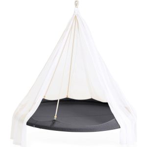 Classic Tiipii Bed + White Classic Stand Set, Charcoal | Play Tents & Playhouses Imaginative Learning Grey