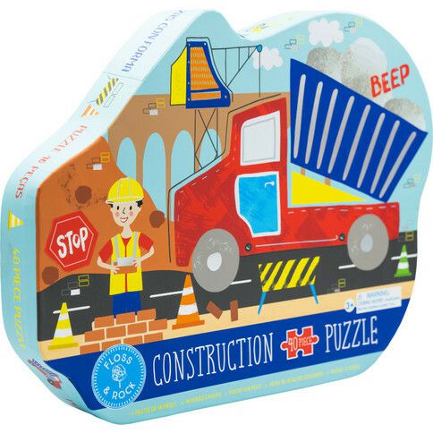 Construction 40Pc "Truck" Shaped Jigsaw | Puzzles Imaginative Learning Multi