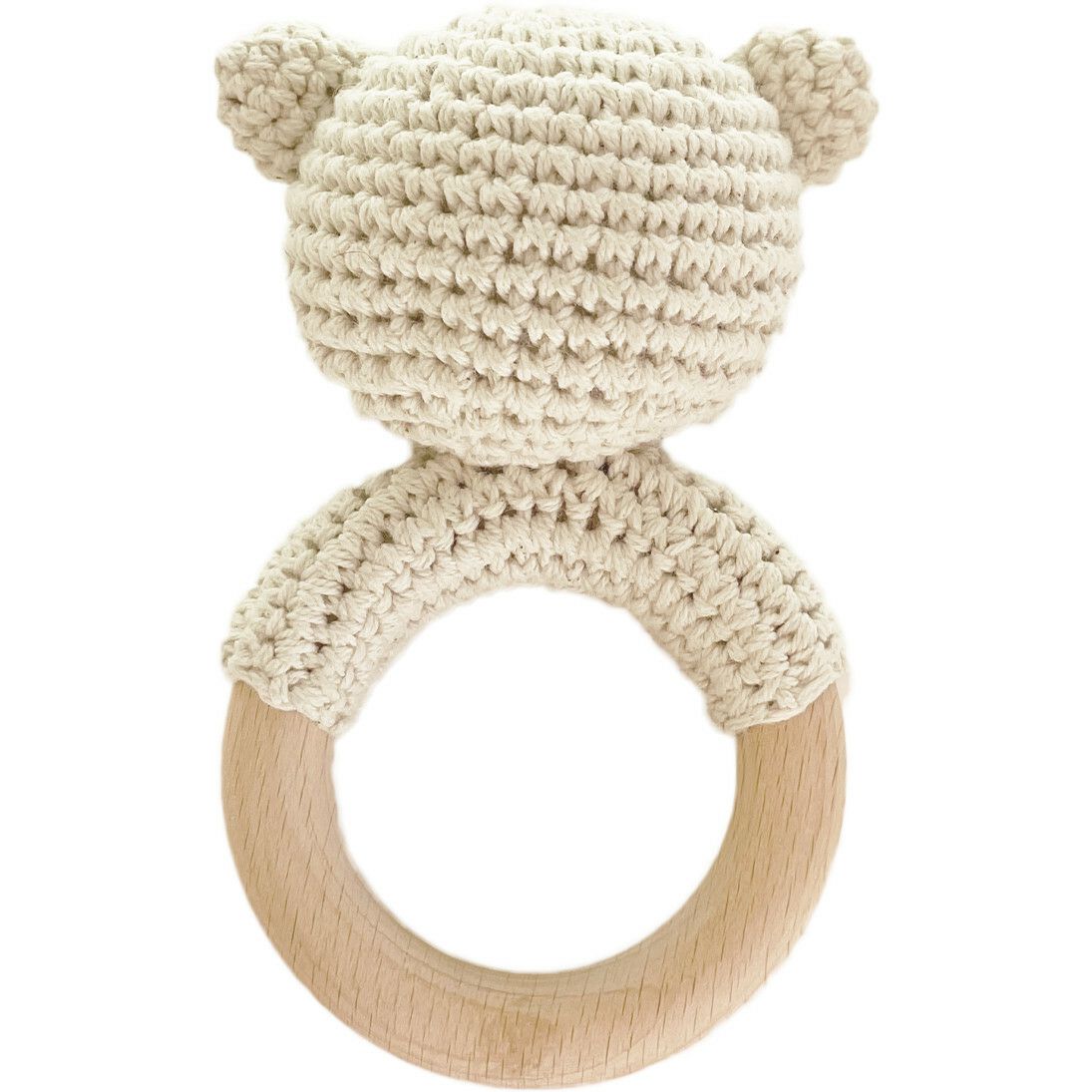 Cotton Crochet Rattle Teether Bear | Teethers & Rattles Baby & Toddler Cream