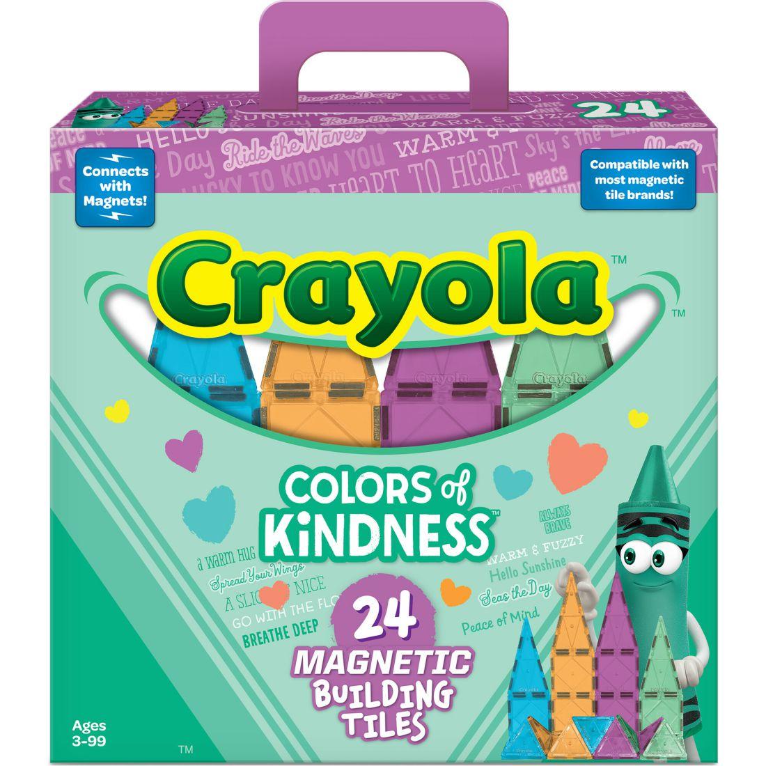 Crayola Colors Of Kindness Magnetic Tiles 24 Piece Set | STEM Toys Kids STEM Toys