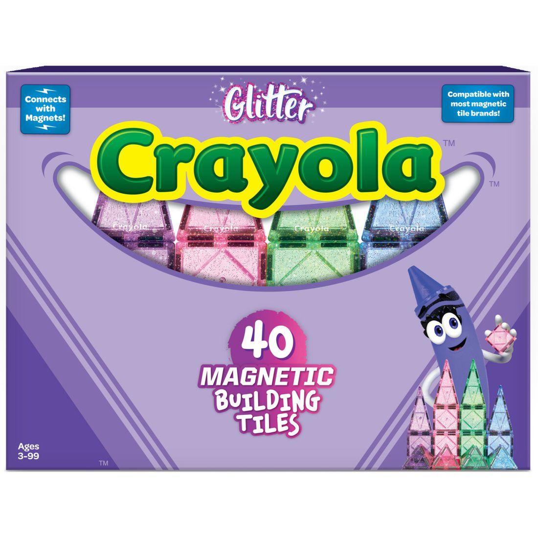 Crayola Glitter Magnetic Tiles 40 Piece Set | STEM Toys Kids STEM Toys