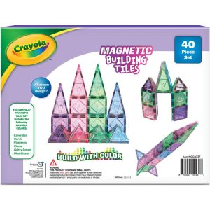 Crayola Glitter Magnetic Tiles 40 Piece Set | STEM Toys Kids STEM Toys