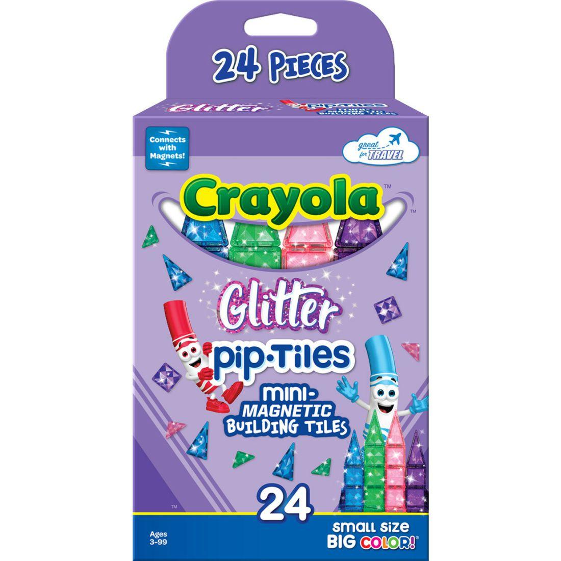 Crayola Magnetic Glitter Pip-Tiles 24-Piece Set | STEM Toys Kids STEM Toys