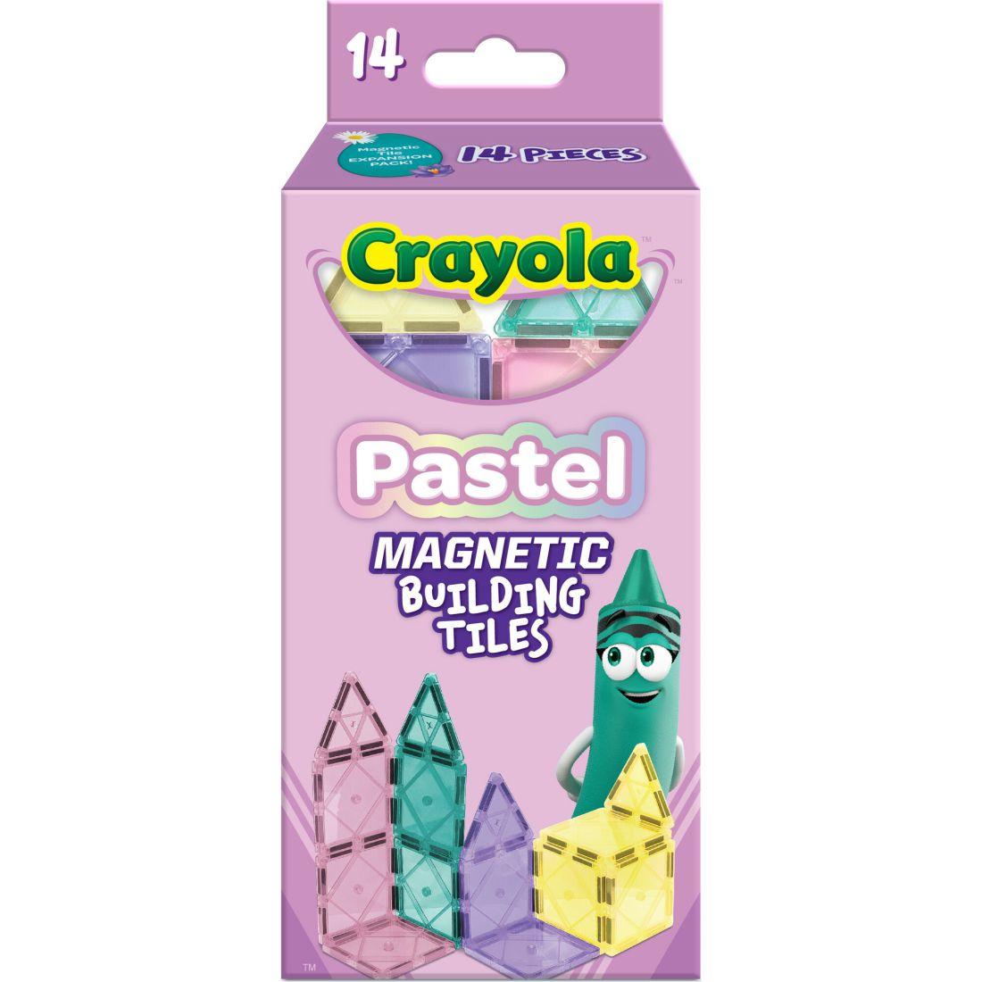 Crayola Pastel Magnetic Tiles 14 Piece Expansion Pack | STEM Toys Kids STEM Toys