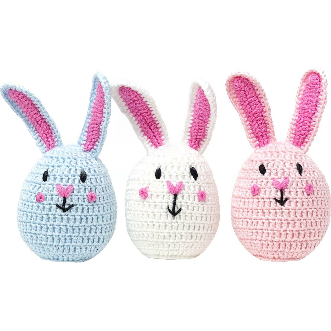 Crochet Bunny Egg Toys, Set Of 3 | Plush Baby & Toddler Multi