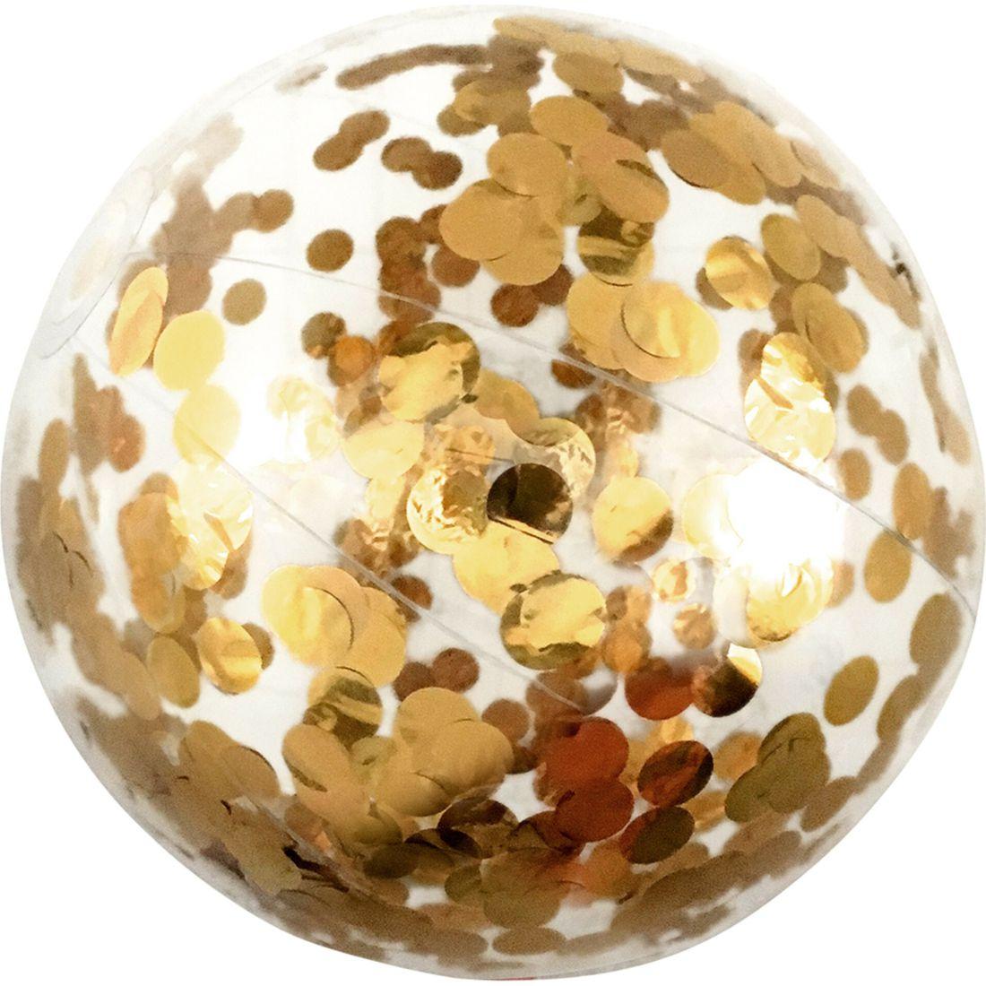 Cue The Confetti! Beach Ball, Gold | Water Toys Outdoor Gold